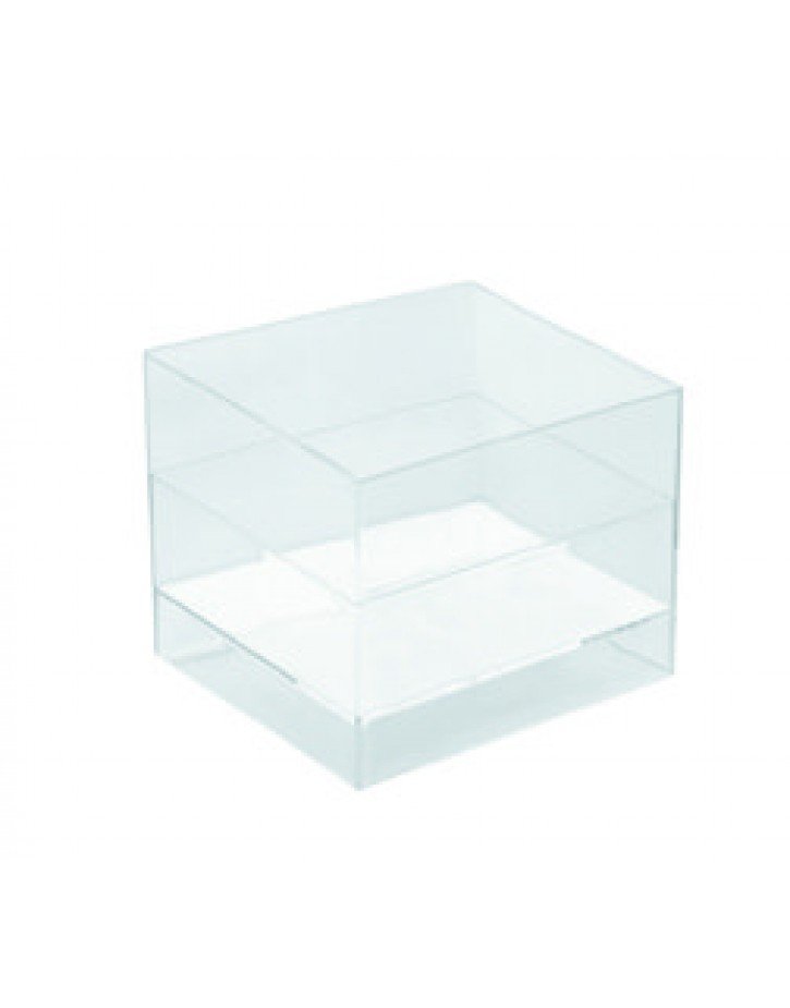 MINI CUBO DE PLASTICO, TRANSPARENTE