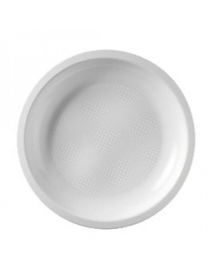 PLATO LLANO DE PLASTICO BLANCO