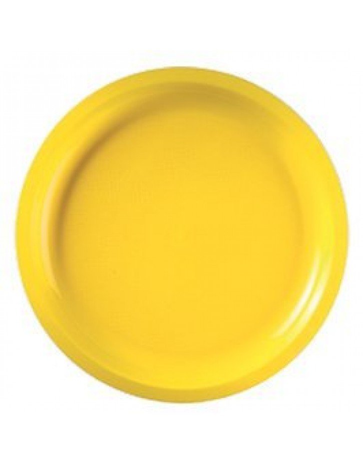 PLATO LLANO PLASTICO AMARILLO