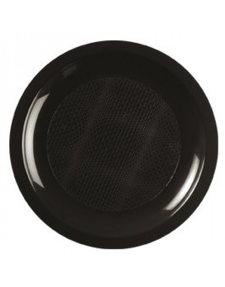 PLATO LLANO PLASTICO NEGRO