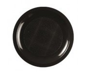 PLATO LLANO DE PLASTICO NEGRO