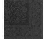 SERVILLETAS EFECTO TELA ORNAMENTS NEGRO  