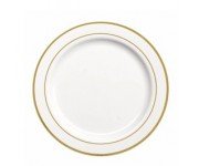 PLATO EXTRA RESISTENTE  23 cm BLANCO BORDE ORO ( 20 Ud/Paq)