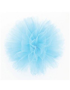 POMPONES DECORACION TUL AZUL (1 Ud/Paq)
