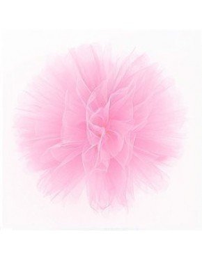POMPONES DECORACION TUL ROSA  (1 Ud/Paq)