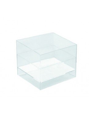MINI CUBO DE PLASTICO, TRANSPARENTE