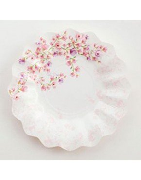PLATO CARTON DECORADO  “FIOR DI GLICINE” 27cm  (8 Ud/Paq)