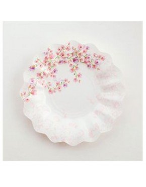 PLATO CARTON DECORADO  “FIOR DI GLICINE” 21cm  (8 Ud/Paq)