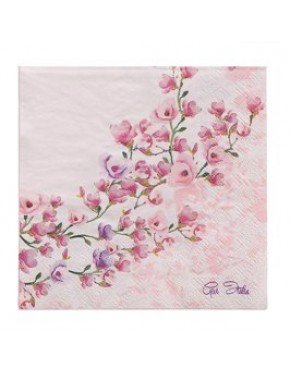 SERVILLETAS ESTAMPADAS 16,5 x 16,5 cm FIOR DI GLICINE  (16 Ud/Paq)