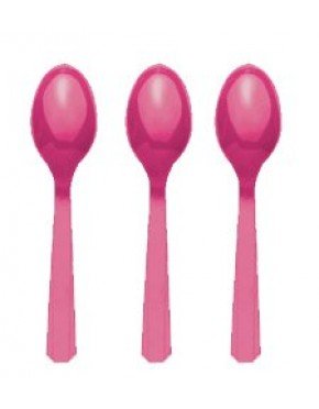 CUCHARA PLASTICO ROSA