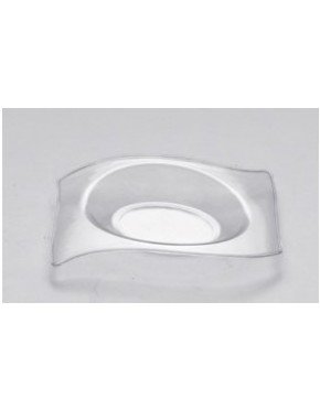 PLATO CUADRADO PLASTICO TRANSPARENTE