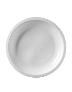 PLATO DE PLASTICO LLANO BLANCO
