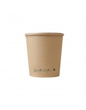 Vaso de Cartón 12 Oz Sopa Buket + Tapa Kraft 350 ml (300 uds/caja)