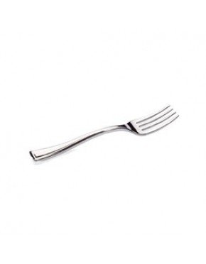Tenedor de plastico con efecto metal