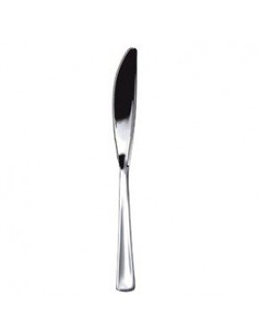 CUCHILLO REUTILIZABLE EFECTO METAL PLATA 20 cm (50 Ud/Paq)