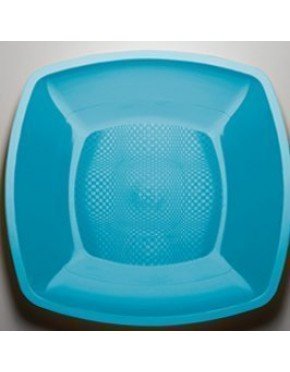 PLATOS DE PLÁSTICO 18cm/30cm TURQUESA 12/24 Paq/Cj