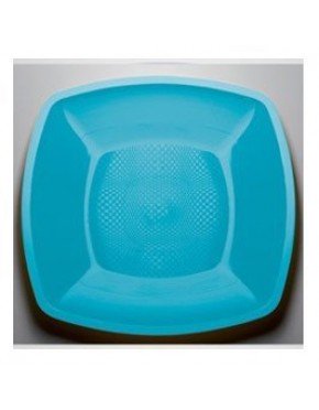 PLATO POSTRE DE PLASTICO TURQUESA