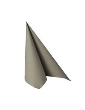 SERVILLETAS EFECTO TELA GRIS"  16,5 x 16,5 cm (20 Ud/Paq)