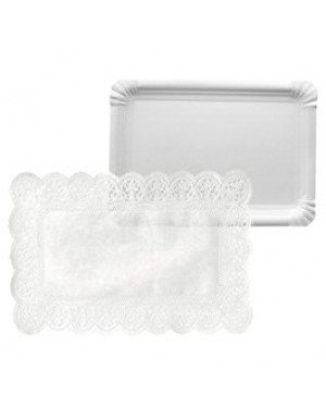 SET DE BANDEJA CARTON Y BLONDA 31 cm BLANCO 4 Ud/Paq