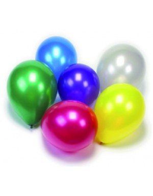 GLOBOS METALIZADOS COLORES SURTIDOS 25 Ud/Paq 