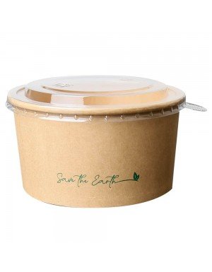 ENSALADERA CARTÓN BOL + TAPA 1300ML (1 paquete de 25 unidades)