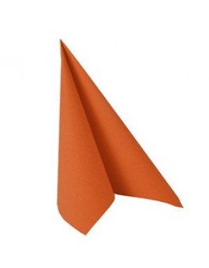 SERVILLETAS EFECTO TELA 16,5 x 16,5 cm NARANJA (20 Ud/Paq)