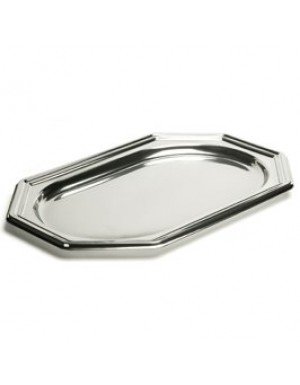 BANDEJA OCTOGONAL  46 x 30 cm PLATA  5 Ud/Paq 