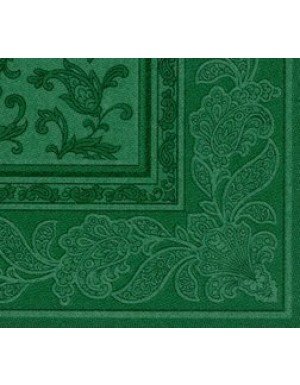 SERVILLETAS ORNAMENTS EFECTO TELA 20 x 20 cm VERDE  (20 Ud/Paq)