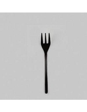 MINI TENEDOR PEQUEÑO  10 cm NEGRO  (50 Ud/Paq)