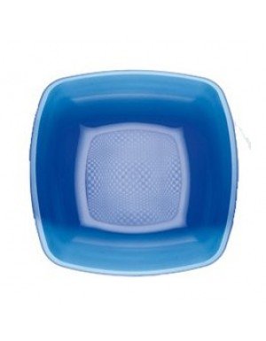 PLATO HONDO PS 18 cm AZUL TRANSPARENTE  25 Ud/Paq