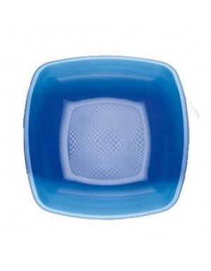 PLATO HONDO PS 18 cm AZUL TRANSPARENTE  25 Ud/Paq