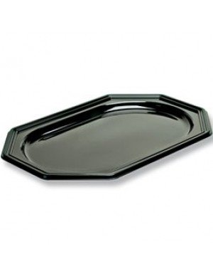 BANDEJA OCTOGONAL 46 x 30 cm NEGRO  10 Ud/Paq 