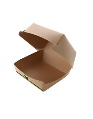 Caja Hamburguesa en Cartón Kraft 11.5 x 11.5 x 7 cm (200 Uds)