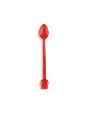 CUCHARILLA GRANIZADO/HELADO ROJO TRANSPARENTE 18 cm 20 Ud/Paq  