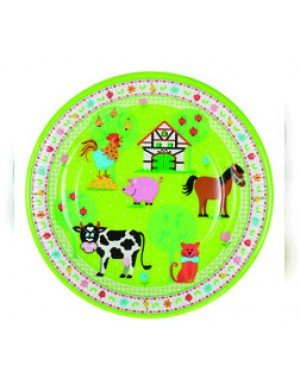 PLATO LITTLE FARM 23 cm VERDE 10 Ud/Paq 