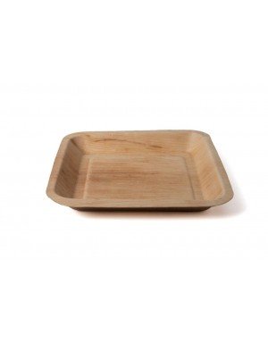 PLATO CUADRADO HOJA DE PALMA 20X20 CM