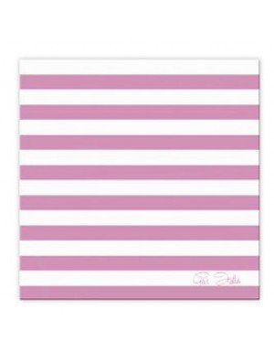 SERVILLETAS 3 CAPAS DECORADO RAYAS BLANCO Y MALVA 33 x 33 cm (20 Ud/Paq)