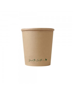 Vaso de Cartón 12 Oz Sopa Buket + Tapa Kraft 350 ml (300 uds/caja)