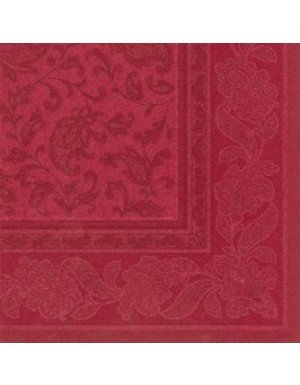 SERVILLETAS ORNAMENTS EFECTO TELA 20 x 20 cm ROJO BURDEOS  (20 Ud/Paq)